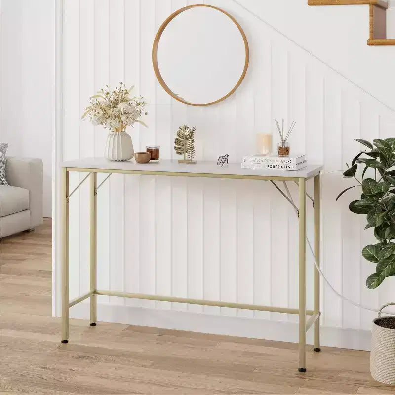 Console étroite de 39,3 pouces, table de canapé noire avec prises, table derrière le canapé, table de couloir à 2 niveaux pour entrée, salon, foyer, bureau
