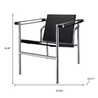 HomeRoots Fauteuil en acier inoxydable argenté 24 po