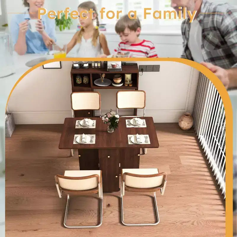 Table à manger pliante peu encombrante avec buffet mural et rangement pour petits espaces, table à manger à abattants