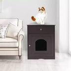 Meuble de litière pour chat avec tiroirs, meuble cache-litière, station de toilettage en bois pour chats pour chambres et salons