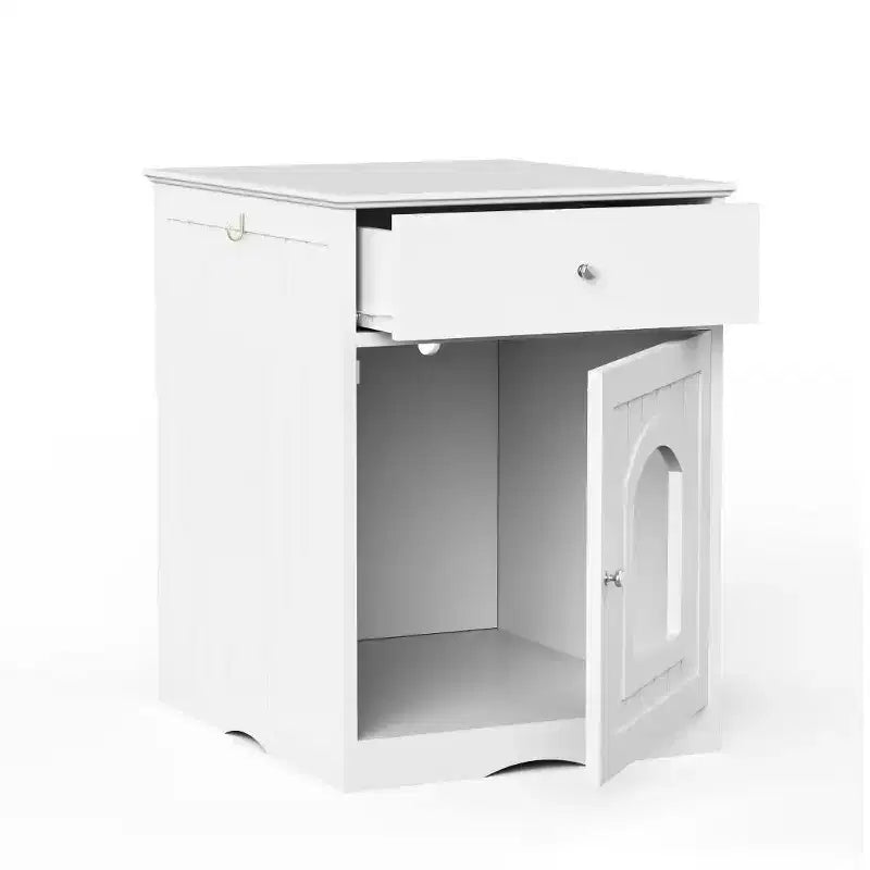 Meuble de litière pour chat avec tiroirs, meuble cache-litière, station de toilettage en bois pour chats pour chambres et salons