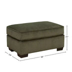 Pouf de salon Marvella de Roundhill Furniture avec revêtement en chenille Mosswood