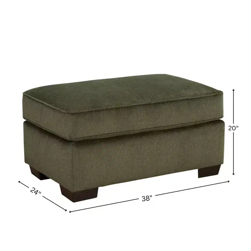 Pouf de salon Marvella de Roundhill Furniture avec revêtement en chenille Mosswood