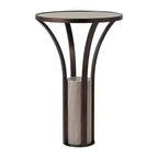 Table d'appoint, guéridon ou table de chevet pour la maison – Plateau élégant en marbre avec piédestal cylindrique en pierre pour grands ou petits espaces – Bronze et cuivre 24