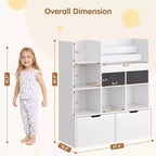 Meuble de Rangement pour Enfants, Bibliothèque en Bois avec 4 Tiroirs, Étagère de Rangement, Organisateur de Boîtes de Rangement pour Tout-petits pour Chambre, Salle de Jeux, Chambre d'Enfant