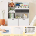 Meuble de Rangement pour Enfants, Bibliothèque en Bois avec 4 Tiroirs, Étagère de Rangement, Organisateur de Boîtes de Rangement pour Tout-petits pour Chambre, Salle de Jeux, Chambre d'Enfant