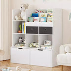 Meuble de Rangement pour Enfants, Bibliothèque en Bois avec 4 Tiroirs, Étagère de Rangement, Organisateur de Boîtes de Rangement pour Tout-petits pour Chambre, Salle de Jeux, Chambre d'Enfant