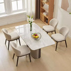 Lot de deux chaises de salle à manger, assises rembourrées, pieds en bois, design ergonomique, capacité de poids de 120 kg, idéales pour les salles à manger.