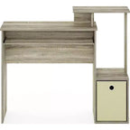 Bureaux HomeStock gris en verre de 76 cm de hauteur avec tiroir de classement