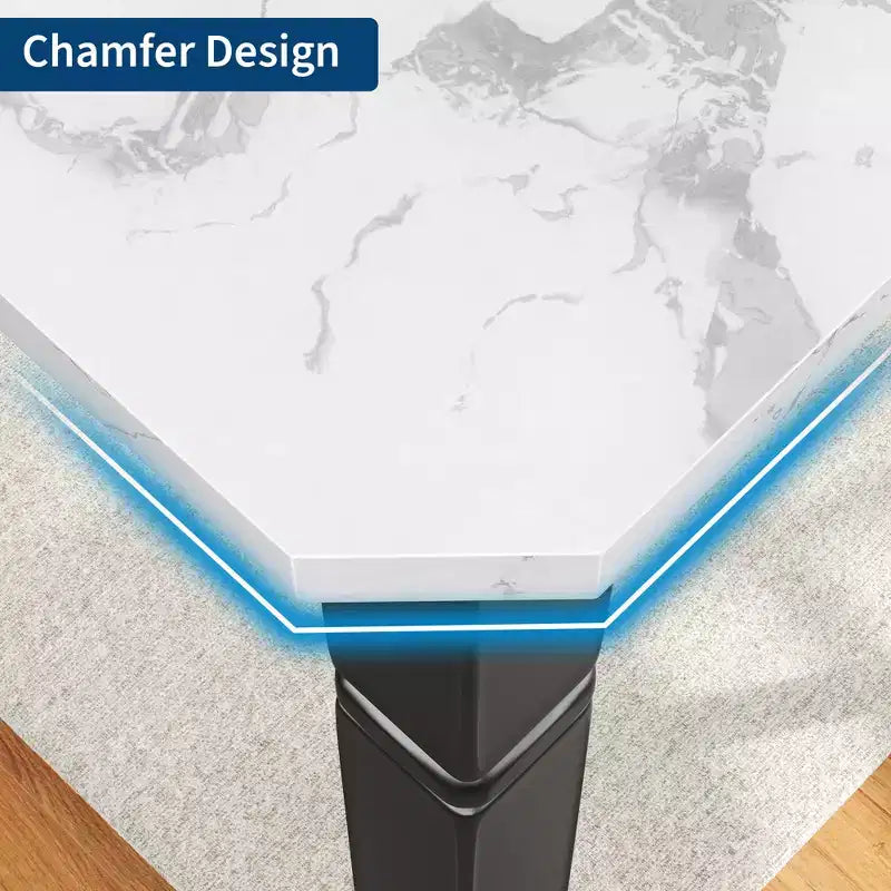 Grande table à manger, pour 6 à 8 personnes - Table à manger rectangulaire en bois, style ferme moderne, avec pieds robustes en métal, adaptée aux salles à manger.