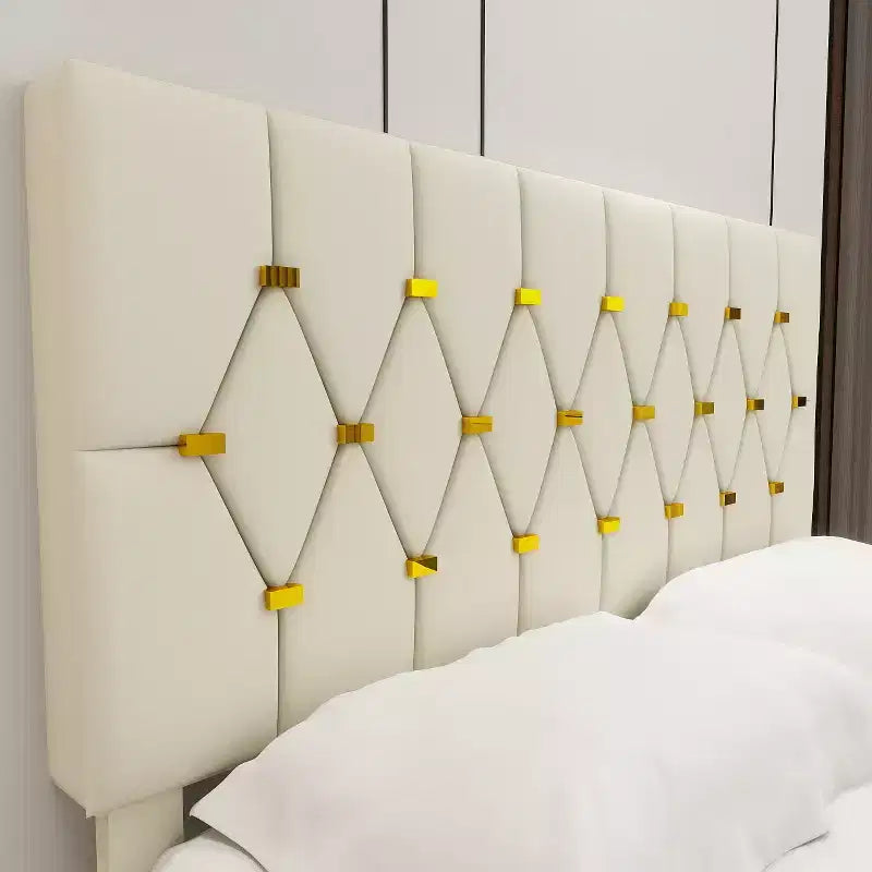 Lit queen Bellemave moderne en velours avec lit gigogne double et 2 tiroirs de rangement, beige