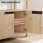 Meuble TV de ferme pour téléviseur de 70 pouces, meuble de divertissement de 160 cm de long avec rangement et étagère ouverte, grand meuble TV, table console média moderne et haute.
