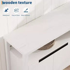 Meuble TV de ferme pour téléviseur de 70 pouces, meuble de divertissement de 160 cm de long avec rangement et étagère ouverte, grand meuble TV, table console média moderne et haute.