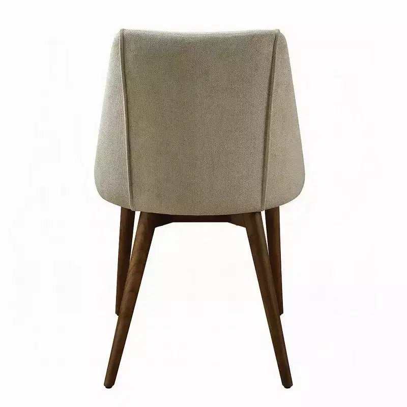 Lot de 2 chaises de salle à manger Royal Hampton, tissu beige, pieds fuselés marron