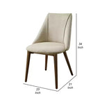 Lot de 2 chaises de salle à manger Royal Hampton, tissu beige, pieds fuselés marron