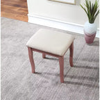 Coiffeuse et tabouret en bois Sanlo, Or rose