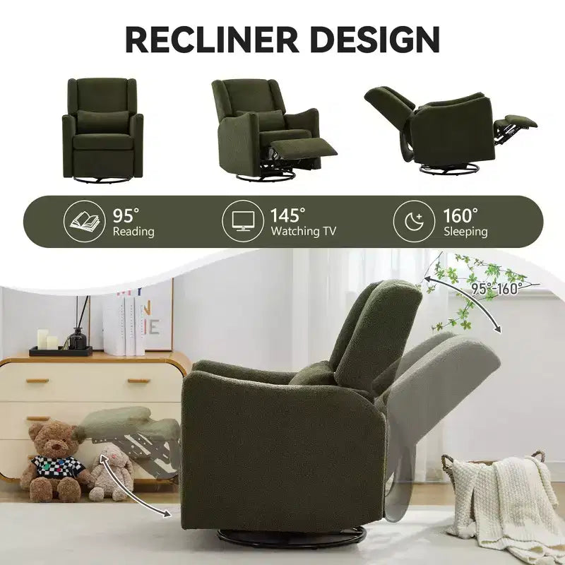 Fauteuil inclinable et pivotant Polibi Modern Wingback Glider
