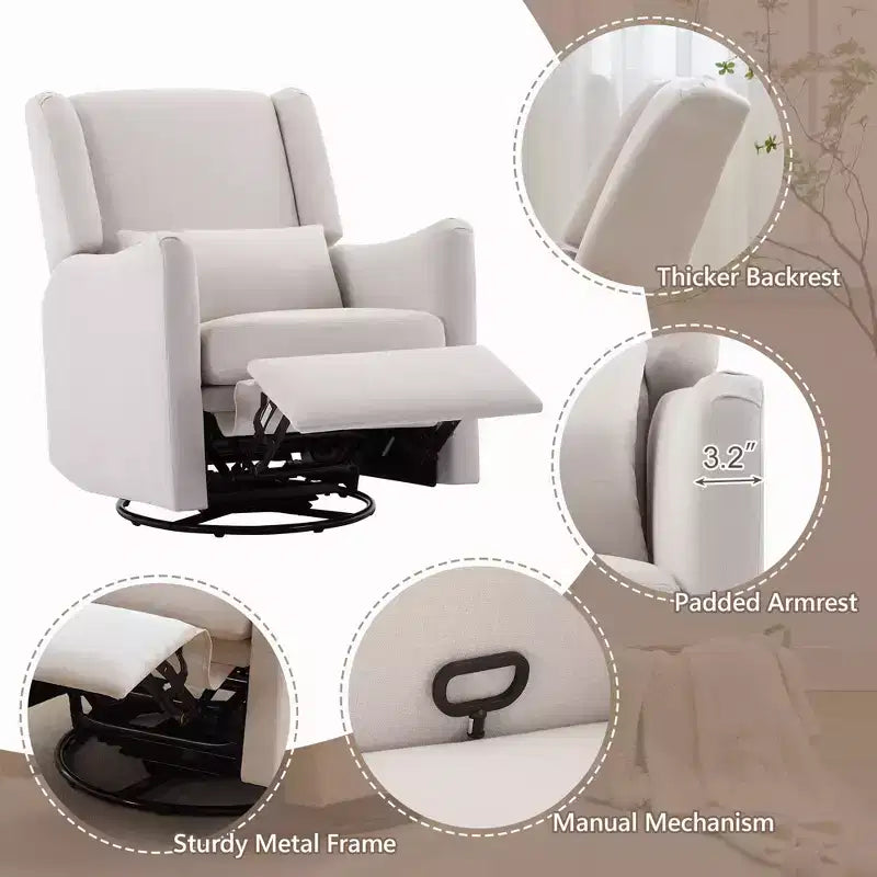 Fauteuil inclinable et pivotant Polibi Modern Wingback Glider