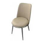 Lot de 2 chaises de salle à manger Royal Hampton, métal argenté, assise ronde en similicuir taupe