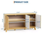GustoWave 58 – Buffet bahut de ferme moderne avec portes incurvées – Meuble de rangement en bois pour salle à manger, console de bar à café, salon