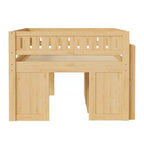 Lit mezzanine Whisen de taille standard avec armoire de rangement et tableau noir, peu encombrant et élégant