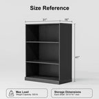 PexFix 41x31x16 Étagère/Meuble de Rangement en Bois sans Porte, Bibliothèque et Meuble de Bureau pour Cuisine, Chambre, Entrée, Salon, Salle à Manger, Noir