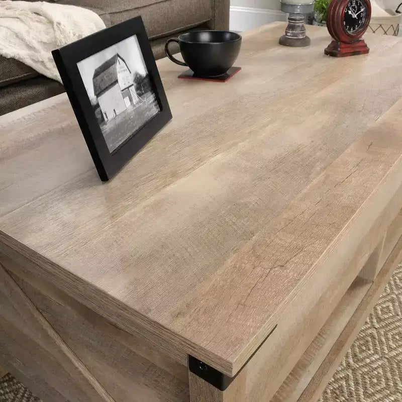 Table basse relevable GDFStudio Bryan 46 moderne avec rangement dissimulé