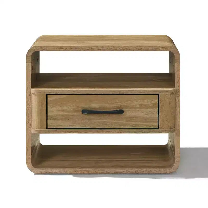 Table de chevet LuxenHome avec tiroir, 39,9 cm de haut, Chêne clair, Table d'appoint pour chambre à coucher, salon, marron