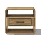 Table de chevet LuxenHome avec tiroir, 39,9 cm de haut, Chêne clair, Table d'appoint pour chambre à coucher, salon, marron