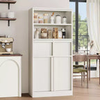 Meuble haut de salle de bain, meuble de rangement au sol avec portes et 2 tiroirs, meuble de rangement de salle de bain autonome de 130 cm de hauteur pour salle de bain, salon, cuisine