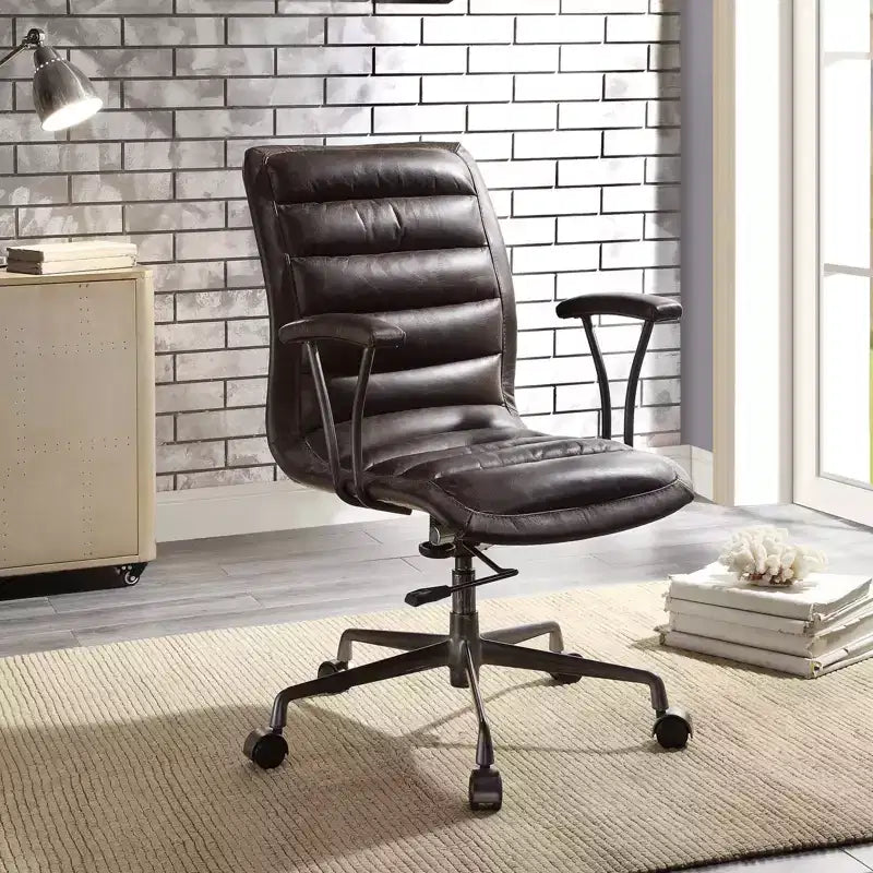 HomeStock Fauteuils de bureau de direction avec assise en mousse noire de 102,9 cm de haut, réglable en hauteur et inclinable