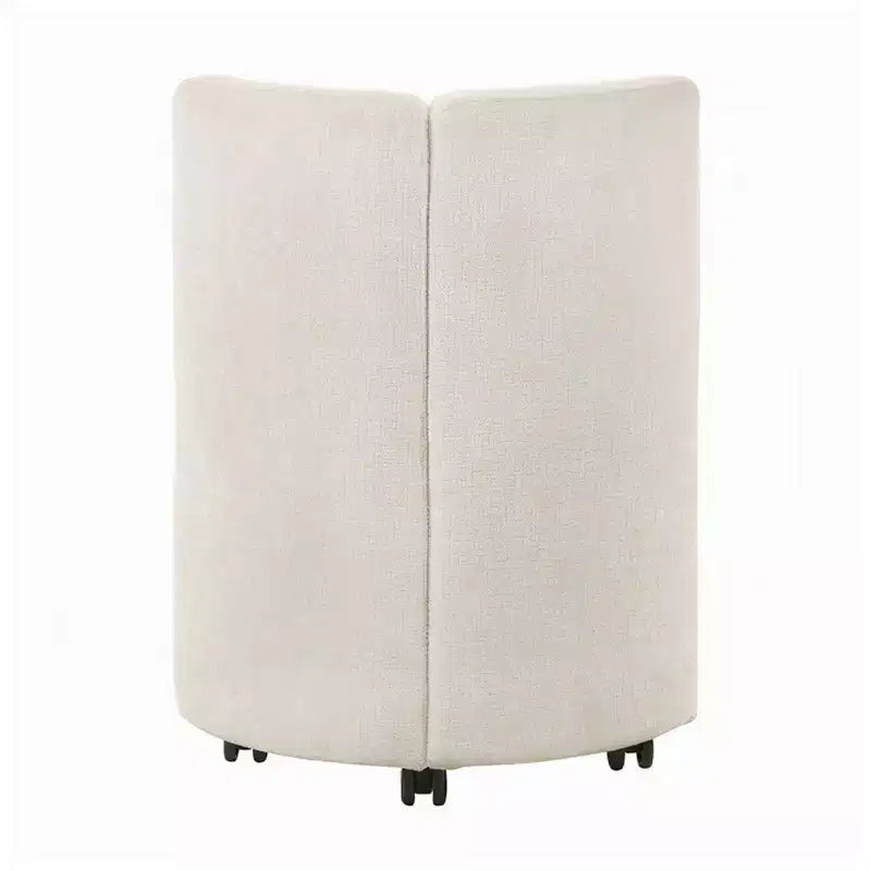 Chaise de salle à manger Royal Hampton, ensemble de 2, roulettes, chenille blanche