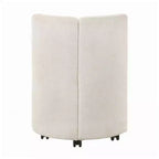 Chaise de salle à manger Royal Hampton, ensemble de 2, roulettes, chenille blanche