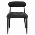 Lot de 2 chaises de salle à manger Royal Hampton, en chenille noire, incurvées, pieds en métal