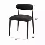 Lot de 2 chaises de salle à manger Royal Hampton, en chenille noire, incurvées, pieds en métal
