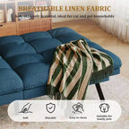 Canapé-Lit Futon Convertible Dyonery 71, Canapé Futon Moderne en Mousse à Mémoire de Forme avec Coussin Amovible, Dossier et Accoudoirs Réglables