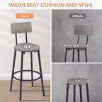 Okak Ensemble de Table et 2 Tabourets de Bar Industriels Hauteur Bar pour Cuisine, Salle à Manger, Ensemble Bistrot en Métal et Bois pour Petit-Déjeuner