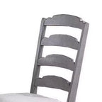 Lot de 2 chaises de salle à manger Royal Hampton, Sculptées, à dossier échelle, Bois gris clair