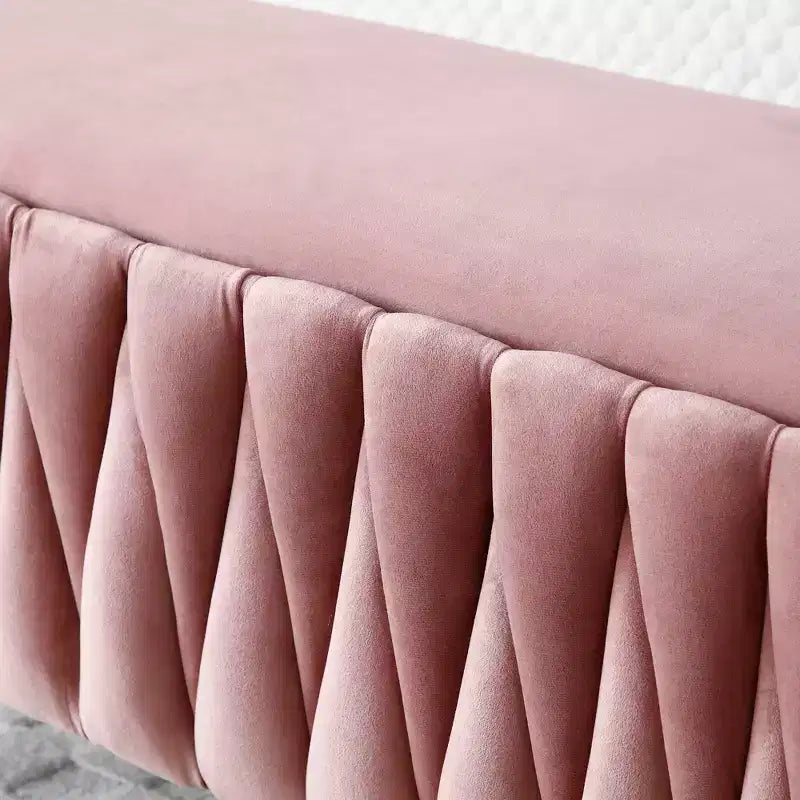 Banc de rangement, banc d'entrée, banc de bout de lit, ottoman, banc de chambre en velours capitonné avec pieds dorés 40 Noir
