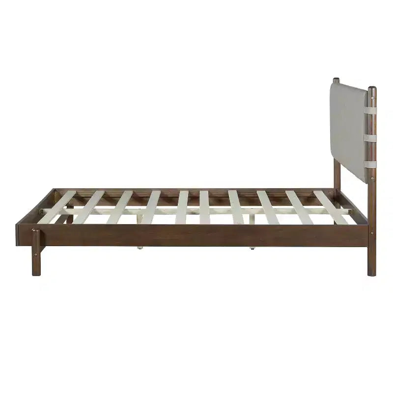 Cadre de lit Queen/King, lit plateforme en bois avec tête de lit - ModernLuxe