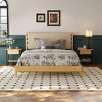 Cadre de lit Queen/King, lit plateforme en bois avec tête de lit - ModernLuxe