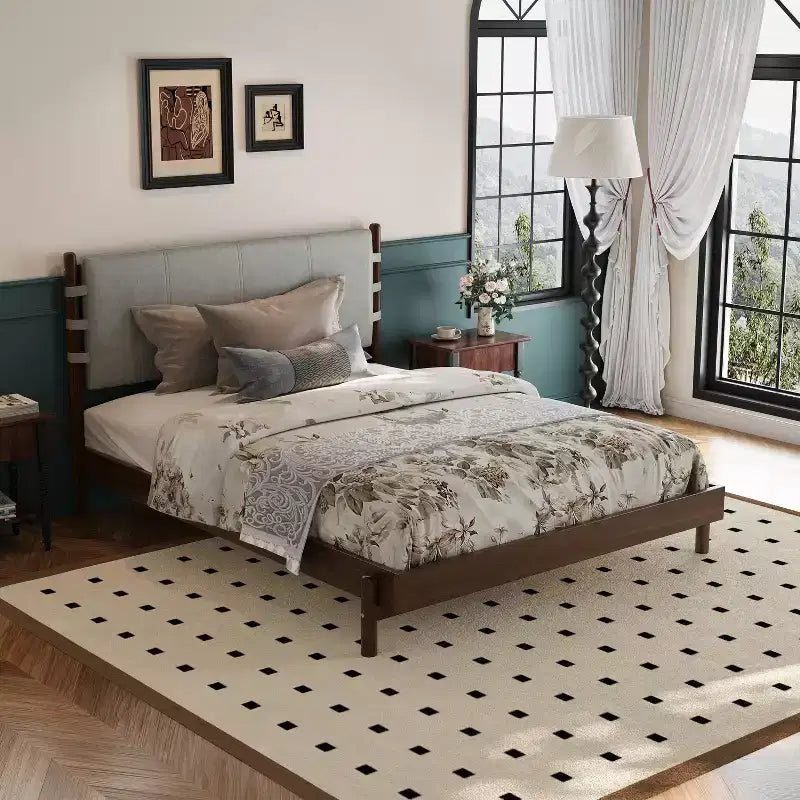 Cadre de lit Queen/King, lit plateforme en bois avec tête de lit - ModernLuxe