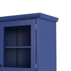 Buffet autoportant Whisen avec huche, armoire de rangement haute de cuisine avec casier à vin et étagères réglables