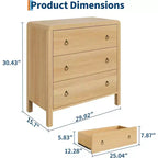 Commode naturelle à 3 tiroirs, commode de placard moderne, commode de rangement en bois, organisateur de vêtements