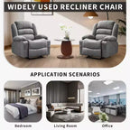 Fauteuil inclinable large COZONY pour adultes, fauteuil de relaxation manuel surdimensionné avec accoudoir, dossier, 2 porte-gobelets et pochette latérale pour salon