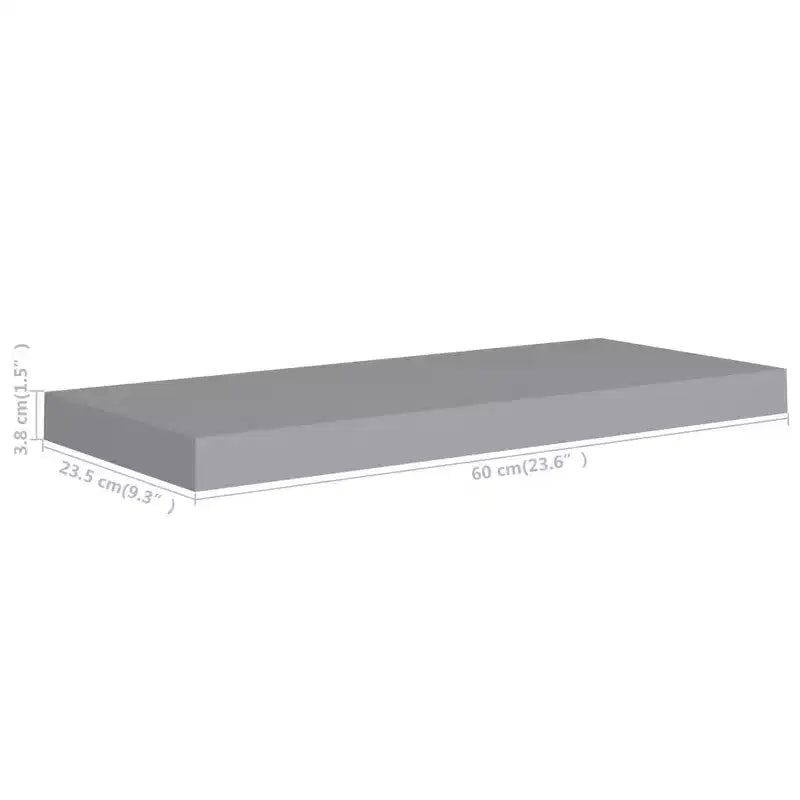 Étagère murale en MDF gris nid d'abeille, cadre en métal Étagère murale moyenne