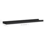 Lot de 2 étagères murales Ledge en MDF noir, 60 cm, Rangement