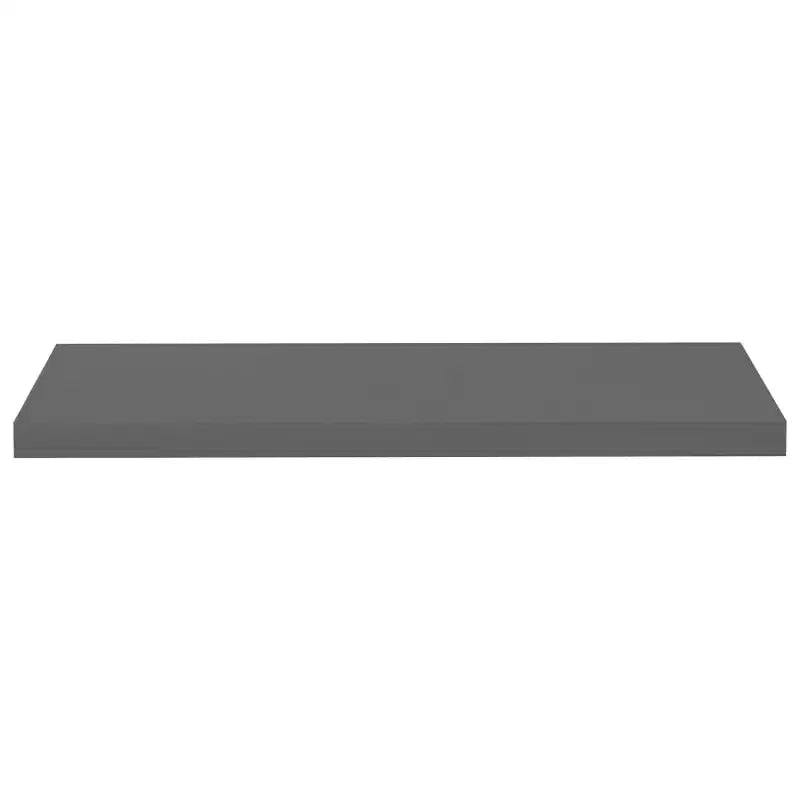 Étagère murale MDF gris laqué, métal, 80 cm de long