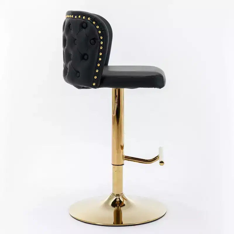Tabourets de bar pivotants Okak avec hauteur d'assise réglable, lot de 2, tabourets de bar à hauteur de comptoir rembourrés avec dossier capitonné pour pub à domicile