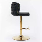 Tabourets de bar pivotants Okak avec hauteur d'assise réglable, lot de 2, tabourets de bar à hauteur de comptoir rembourrés avec dossier capitonné pour pub à domicile